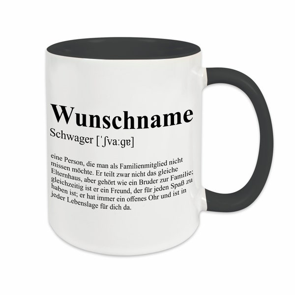 Tasse Schwager mit Name | Personalisierbare Kaffeetasse | Wunschname | Geschenkidee | Spruch | Dankeschön | Bester | Geburtstagsgeschenk