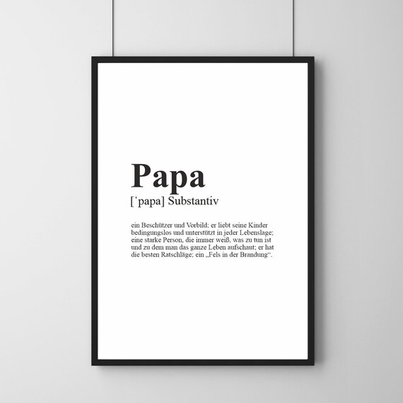 Poster PAPA Definition Father Father's Day Gift Idea Etsy