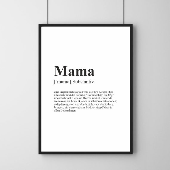Poster MAMA Definition Mother Mother's Day Gift Etsy