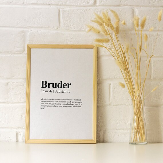 Poster BRUDER Definition Spruch Dankeschön Etsy