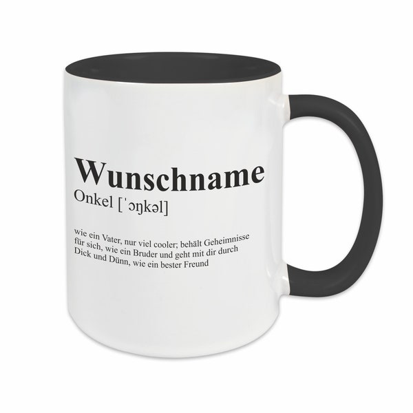 Tasse ONKEL mit Name | Definition | Personalisierbar | Patenonkel | Geburtstag | Dankeschön | Kaffeetasse | Spruch | Geschenk | Duden