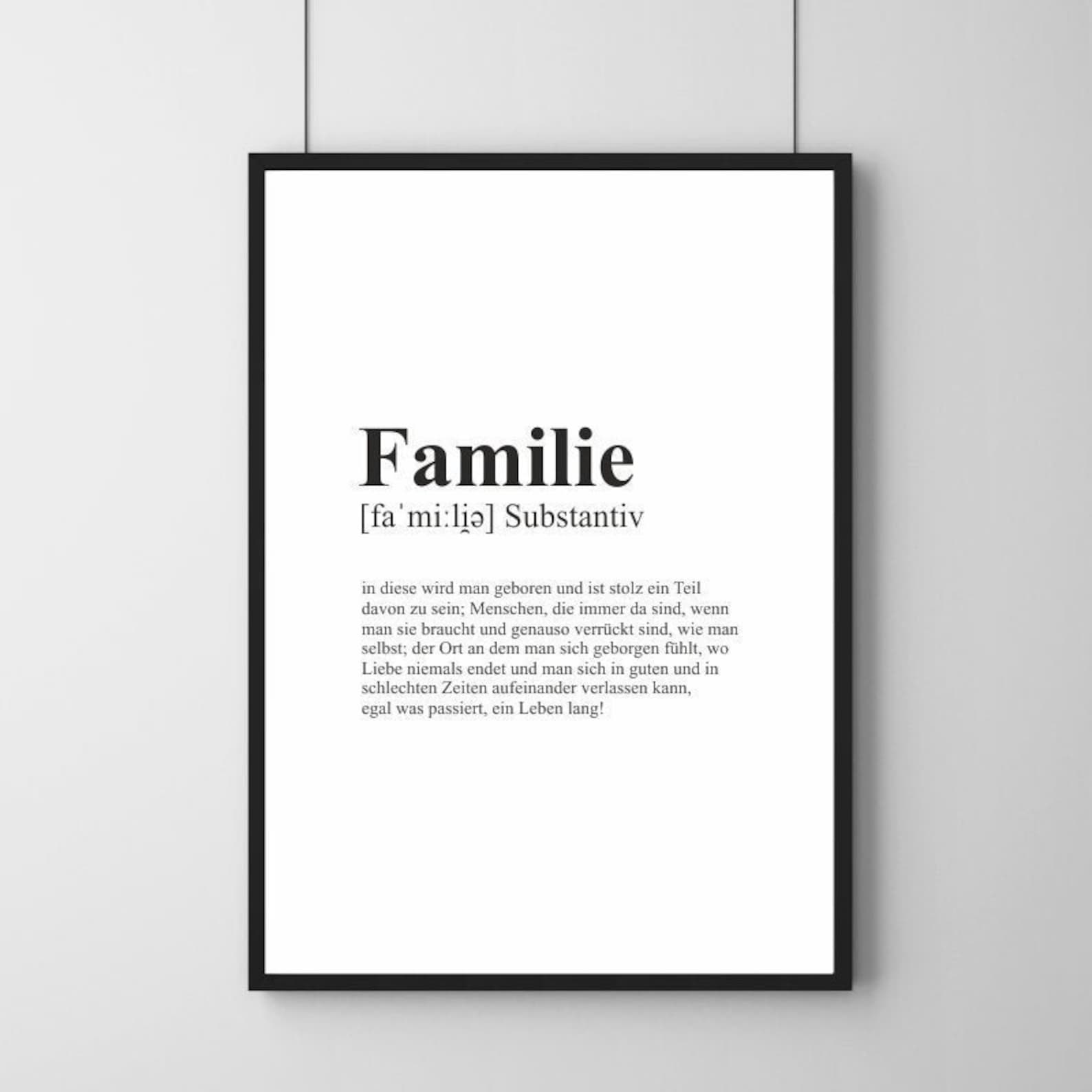 Poster FAMILIE Definition Spruch Geschenk Geburtstag Etsy