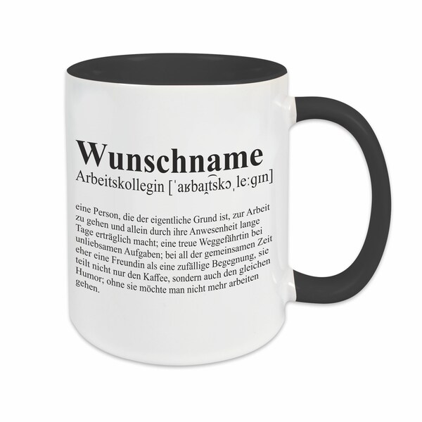 Tasse ARBEITSKOLLEGIN mit Name | Personalisiert | Spruch | Kollegin | Geschenk | Abschied | Dankeschön | Kaffeetasse | Büro | Geburtstag