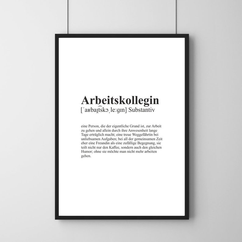 Poster ARBEITSKOLLEGIN Geschenk Geburtstag Spruch Etsy.de