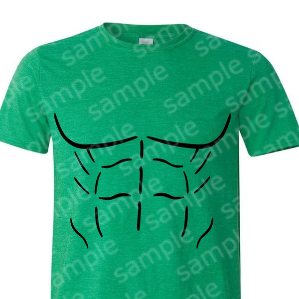 Digital Svg Cricut cutting file Fake Abs Tshirt design, Super hero Stencil,iron on funny t-shirt design