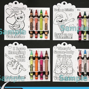 Set di 4 disegni FACILI da REALIZZARE, file digitali PNG, porta pastelli per biglietti da colorare di San Valentino, solo per le versioni stampate e ritagliate di Cricut e Silhouette.