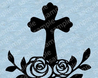 Beautiful Garden Cross Digital Svg Cricut cutting file Great Tshirt design, Stencil,iron on svgs DYI Mothers day gift