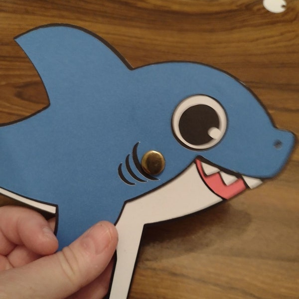 VIDEO listing Interactive Shark puppet TOY Svg file for your cutting machine complete with assembly instructions. Print and cut version baby