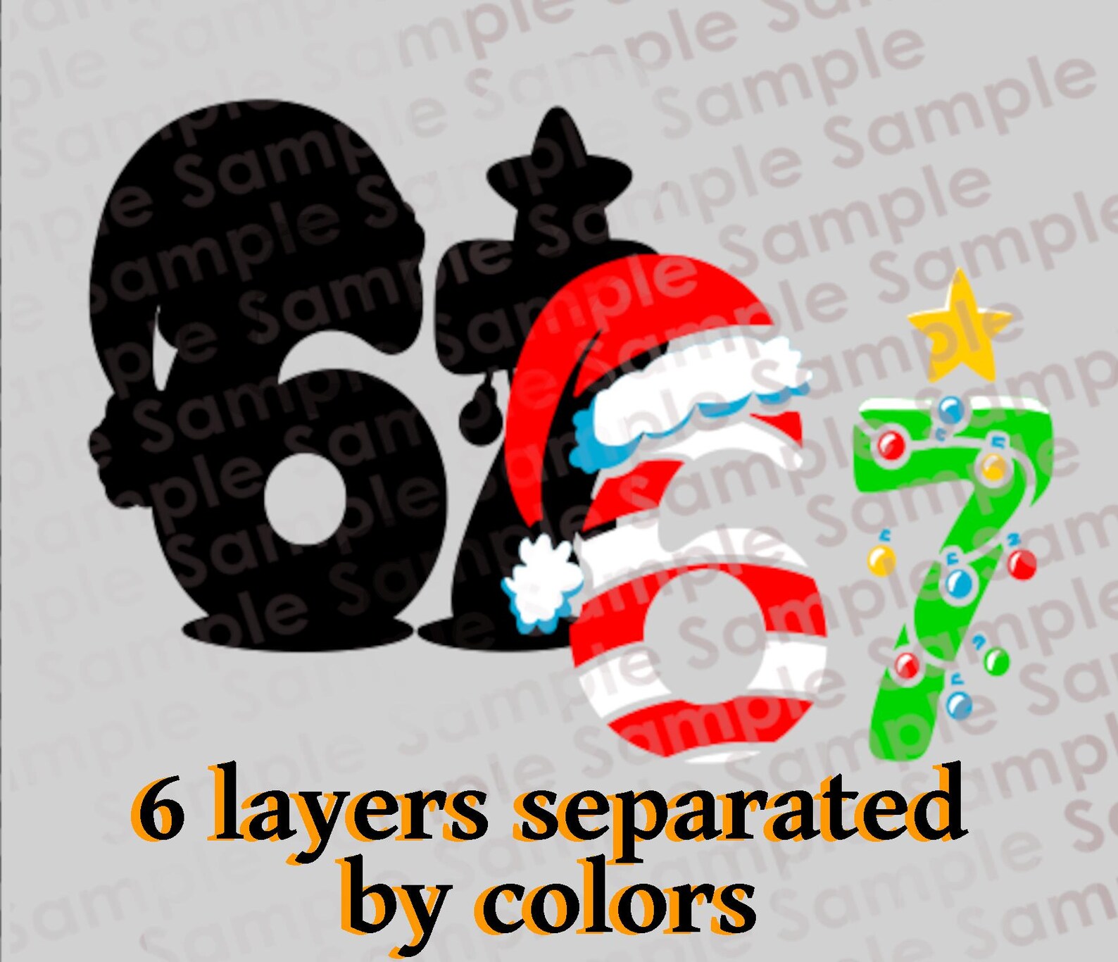 Digital Svg Cricut Cutting File Candy Cane 67 With 6 Layers, Diy ...