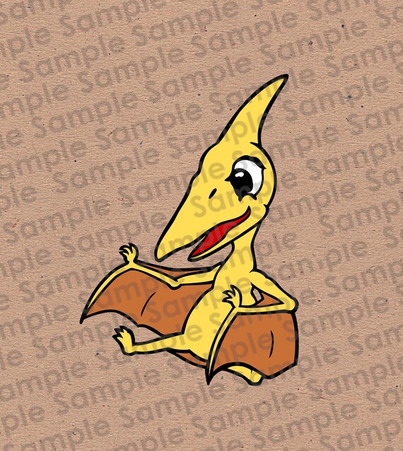 Cute Pterodactyl Dinosaur Illustration PNG Images