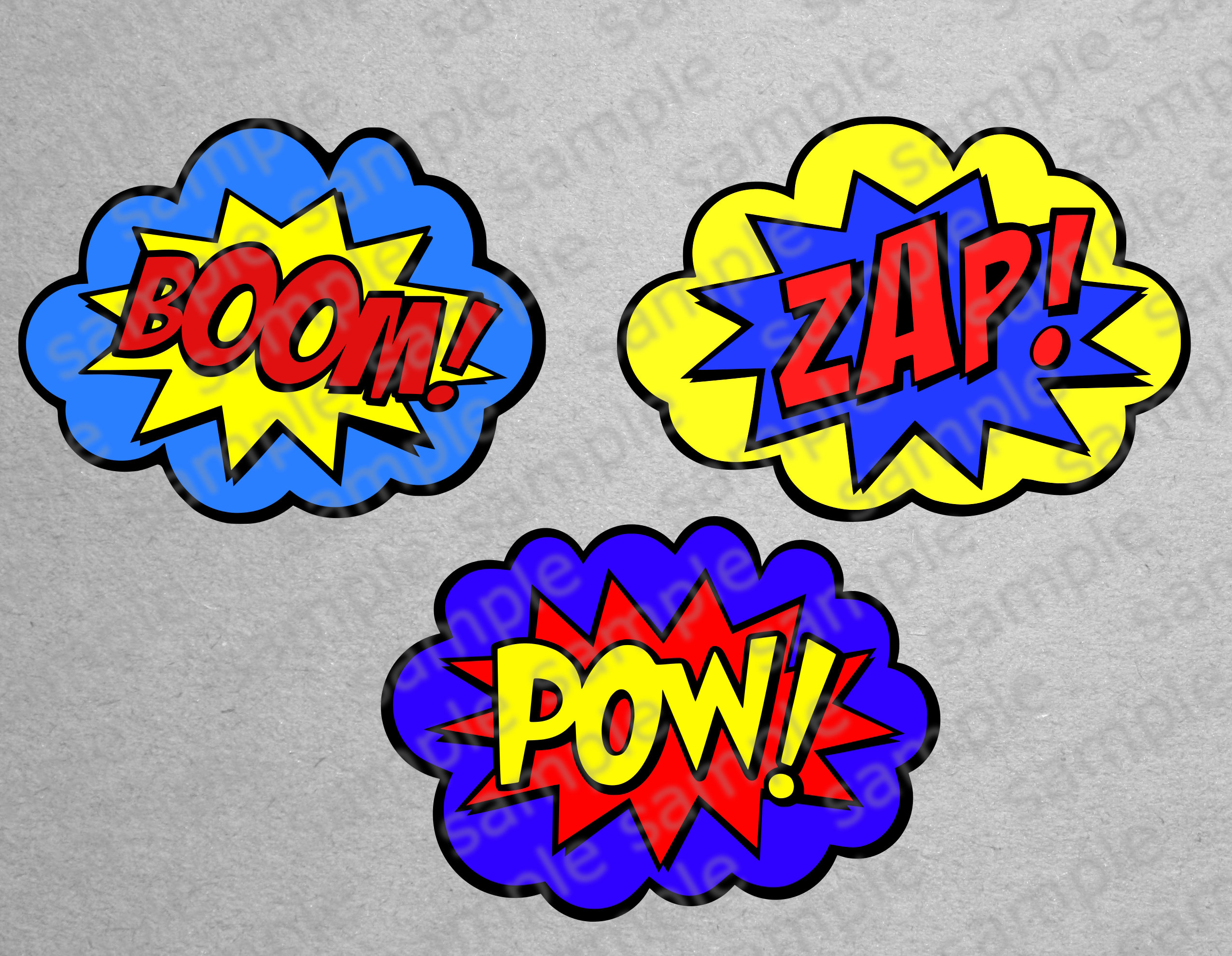 POW ZAP BOOM Digital Svg Birthday Decoration Super Hero Cricut, Tshirt  Design,stencil,iron on Diy Comic Book Party Decor Layered Htv Vinyl 