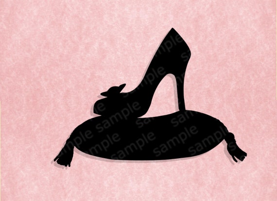 Download Digital Svg Cricut Cutting File Cinderella S Shoe On A Pillow Great Tshirt Design Stencil Iron On