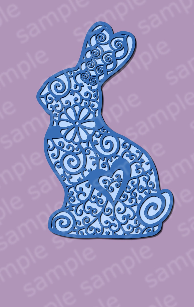 Download Rabbit mandala bunny svg 2 layers Easter Decoration png | Etsy