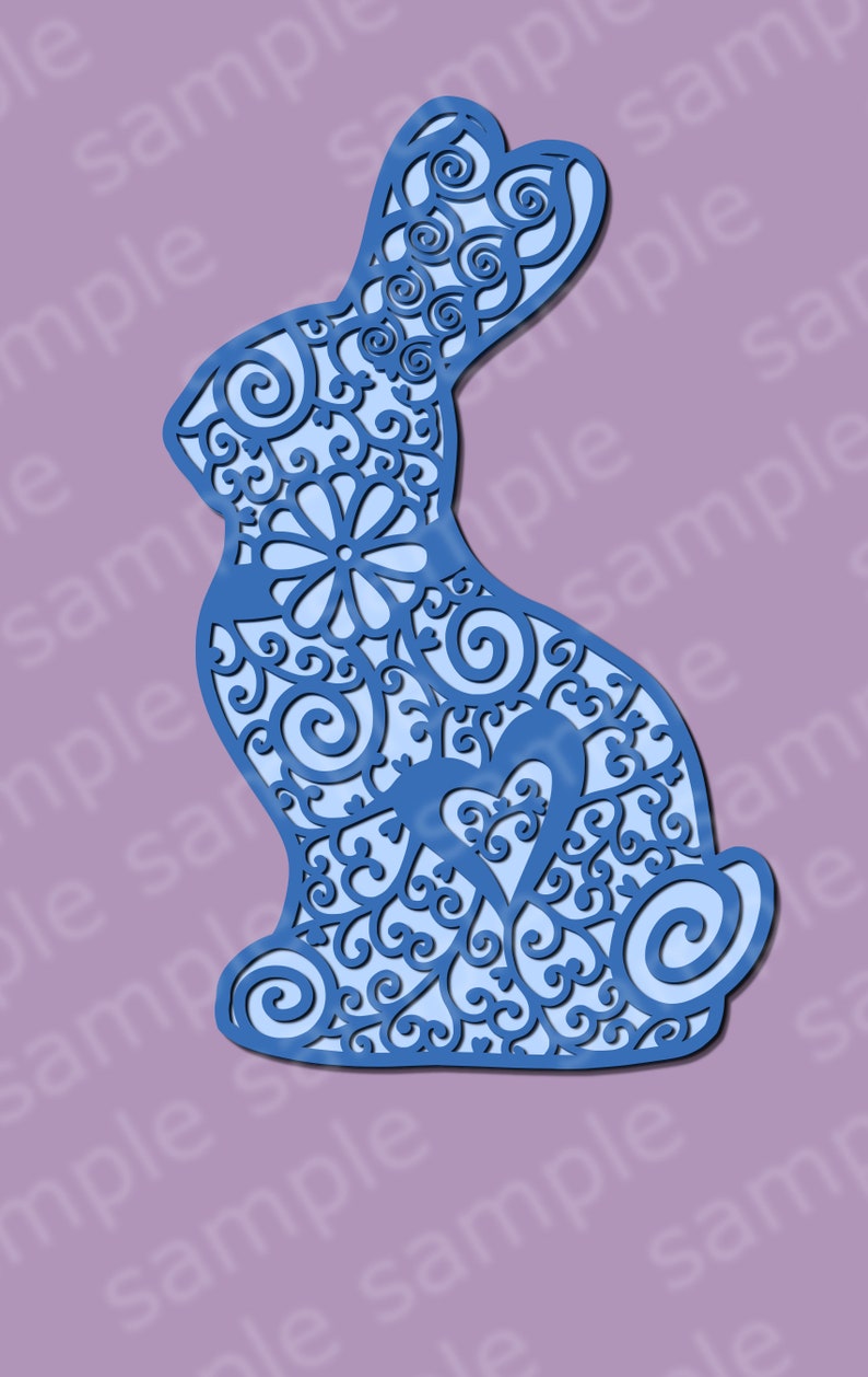 Download Rabbit mandala bunny svg 2 layers Easter Decoration png | Etsy