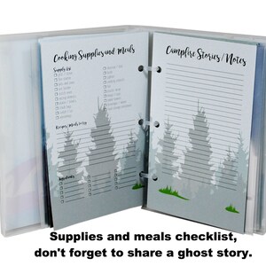 Mini Camping Planner and Scrapbook, 4 Trips, 20 Page Protectors Forest image 3