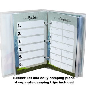 Mini Camping Planner and Scrapbook, 4 Trips, 20 Page Protectors Forest image 2