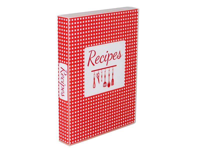 DIY Recipe Organizer Kit 50 Recipe Cards and 25 Pages Red Etsy