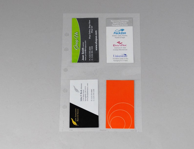 Holds 3.5 x 2 Inserts Pack of 20 Ticket Stubs or Business Cards Mini Page Protector