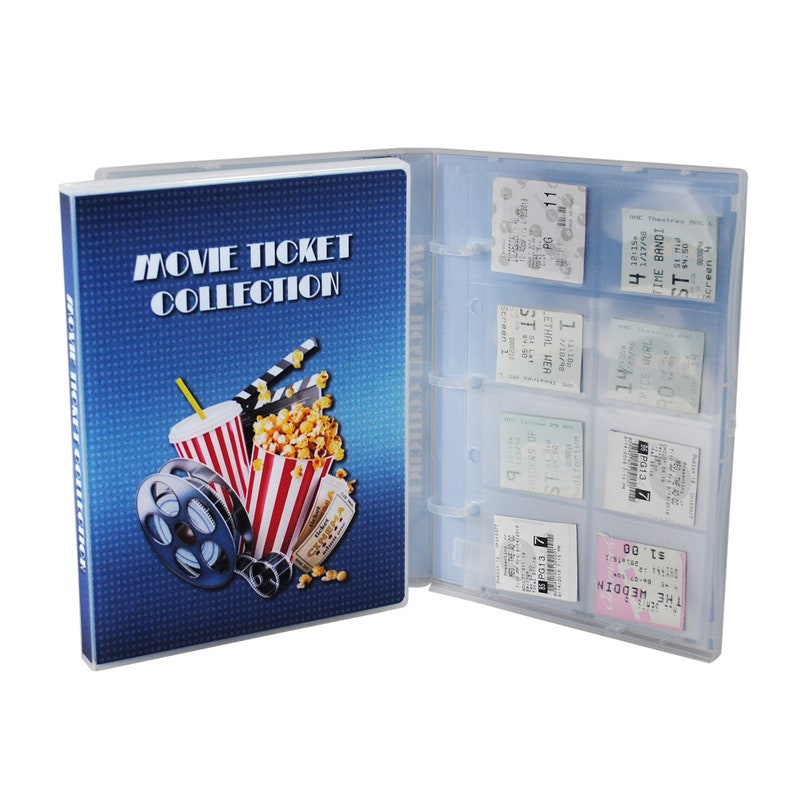 Movie Ticket Collection Album, 10 Ticket Pages Included, Holds 160 Ticket Stubs image 1