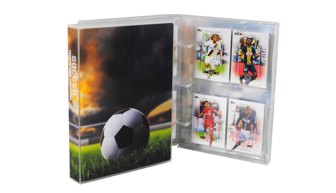 soccer card binder 200-card Soccer Binder | Mini Sports Card Display Case | Enclosed Trading  Card Organizer | Gift for Soccer Players & Kids