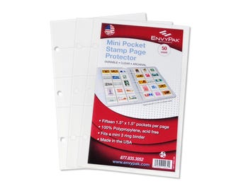 Mini Page Protectors – 1.5" Pockets, Archival Safe – 50 Pack
