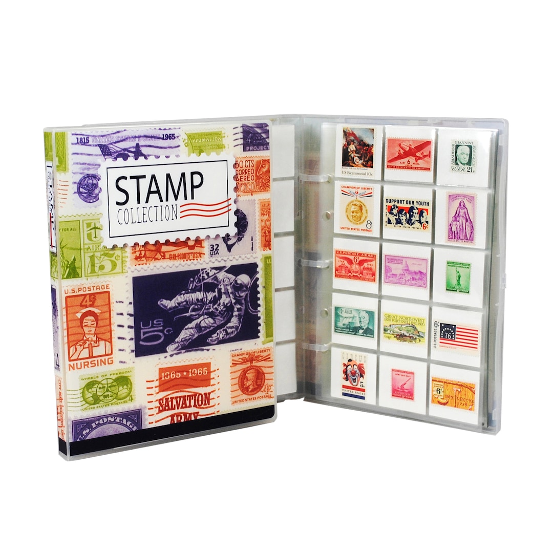 Postage Stamps Album 20 pages 500 units handmade Stamp Collecting Book  Collecting 12 inch Photo Albums Home Decor