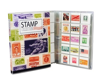 Mini Stamp Collection Kit/Album, Holds 150-300 Stamps