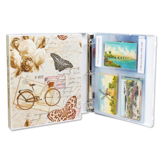 Postcard Storage Album & Organizer Binder | Vintage Postcard Display Case | 25 Acid-free Pages - Holds up to 150 Postcards - Etsy Postcard Storage Album & Organizer Binder | Vintage Postcard Display Case | 25 Acid-free Pages - Holds up to 150 Postcards - Etsy