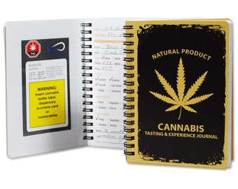 Cannabis Tasting Journal & Label Collecting Book | Marijuana Strain Logbook | Weed Review Diary | Gifts for Stoners and Cannabis Lovers