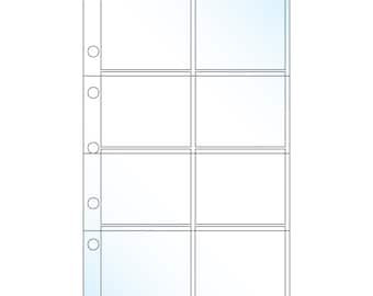 Movie Ticket Stub/Large Postage Stamp Pages, Fits UniKeep Mini Binder, 20 Pack