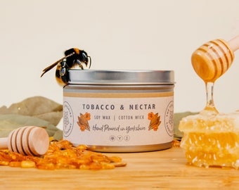 Tobacco & Nectar |  Scented Candle | Hand Poured in Yorkshire | Soy Wax | Vegan