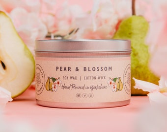Pear & Blossom  | Scented Candle | Hand Poured in Yorkshire | Soy Wax | Vegan