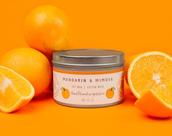 Mandarin & Mimosa  | Scented Candle | Hand Poured in Yorkshire | Soy Wax | Vegan
