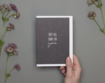 Dark blue card with a star motif and the saying 'They all shine for you' - perfect for giving and commemorating | My Pretty Circus