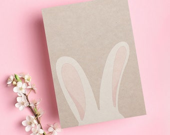 Lapin de carte de Pâques - carte postale lapin de Pâques pour les vœux de Pâques ou comme idée cadeau pour Pâques, oreilles de lapin de carte de Joyeuses Pâques, carte de printemps