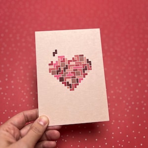 Muttertags Karte Herz, Postkarte mit Herz Puzzle, Karte zum Muttertag Mama, Muttertag Oma, Geschenk Muttertag, Muttertags Karte mit Herz