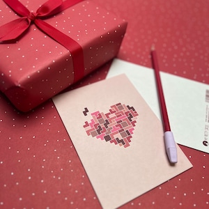 Biglietto a forma di cuore per la festa della mamma, cartolina con puzzle a forma di cuore, biglietto per la festa della mamma, festa della mamma, nonna, regalo per la festa della mamma, biglietto per la festa della mamma con cuore