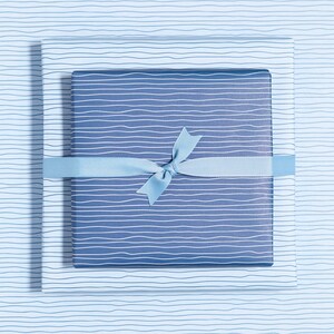 Blue striped gift wrap | Nautical gift wrap for baptisms, communions, and confirmations | Double-sided gift wrap for newborns image 7