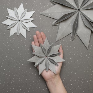 Reversible Origami Paper sheets to craft modern easter decorations White dots on grey back spring crafts, 25 sheets, 15cm recycled paper image 10