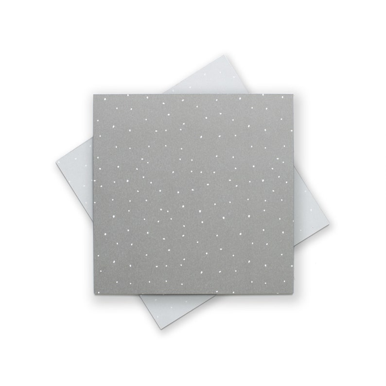 Reversible Origami Paper sheets to craft modern easter decorations White dots on grey back spring crafts, 25 sheets, 15cm recycled paper image 2