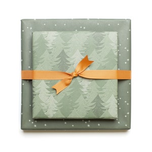 3x papel de regalo de doble cara Árboles de Navidad y estrellas en verde de papel reciclado, paquete de regalo festivo de Navidad para hombres y mujeres imagen 8