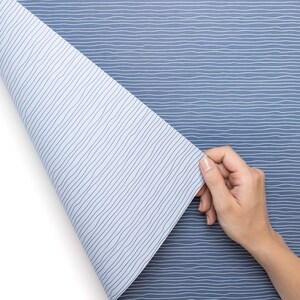 Blue striped gift wrap | Nautical gift wrap for baptisms, communions, and confirmations | Double-sided gift wrap for newborns image 3