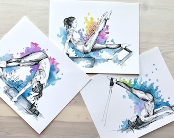 Pilates Reformer Exercises Artwork Set, Pilates Artwork, Pilates Studio Decor, Pilates Anatomy Art, Pilates Exercise Prints