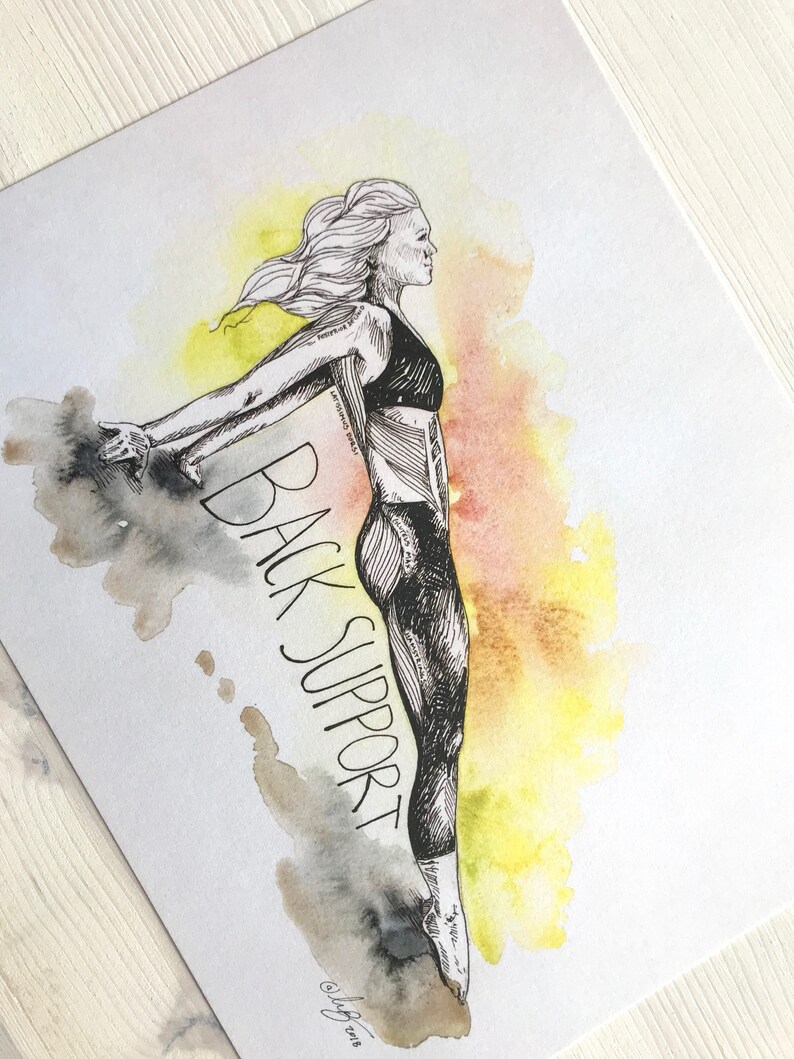Pilates Print Back Support Pilates Art Print Pilates Decor Etsy