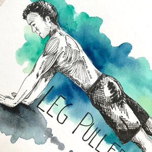 Pilates Art Leg Pull Front Pilates Wall Art Pilates Print Inspirational Art Pilates Studio Decor Male Pilates Art Pilates Gift