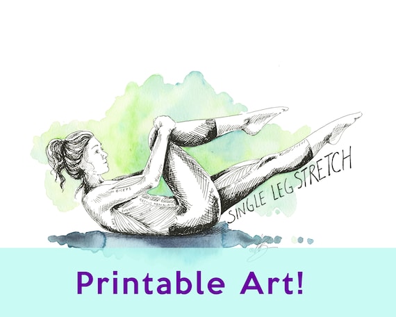 Pilates Single Leg Stretch Digital Download, Pilates Wall Art, Pilates  Anatomy Art, Pilates Studio Decor 