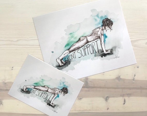 Pilates Front Support Art Print, Anatomy Inspiration, Fitness Studio Decor