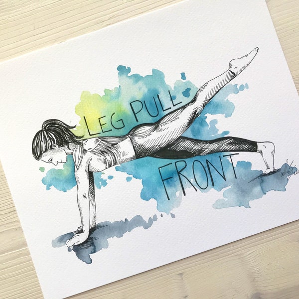 Pilates Art Leg Pull Front Female, Pilates Wall Art, Pilates Print, Inspirational Art, Pilates Studio Decor, Fitness Art, Pilates Gift