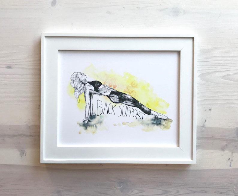 Pilates Print Back Support Pilates Art Print Pilates Decor Etsy