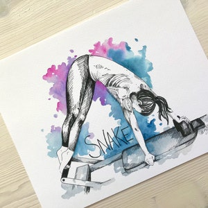 Snake Pilates Reformer Art, Pilates Wall Art, Pilates Studio Wall Decor, Pilates Anatomy, Pilates Print, Pilates Teacher Gift